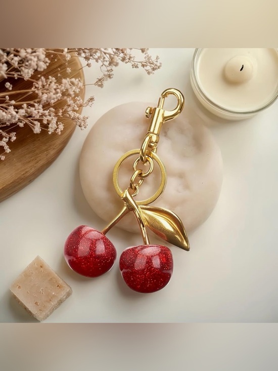 Accessories - Cherry Bag Charm and/or Keychain- New
